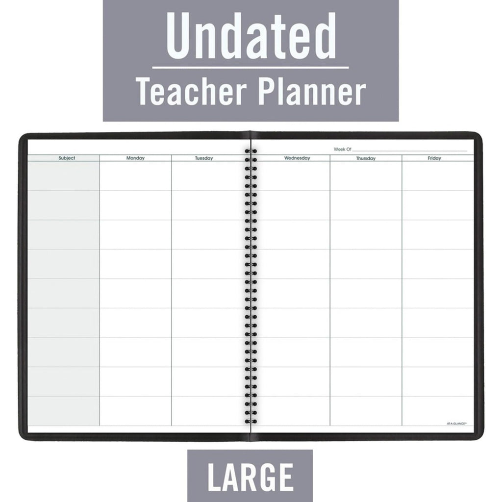 AT-A-Glance Teacher Planner, 8-1/4" x 10-7/8", Undated Weekly & Daily Planner...