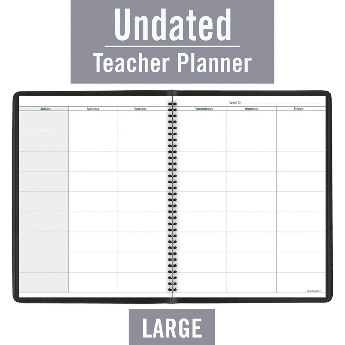 AT-A-Glance Teacher Planner, 8-1/4" x 10-7/8", Undated Weekly & Daily Planner...