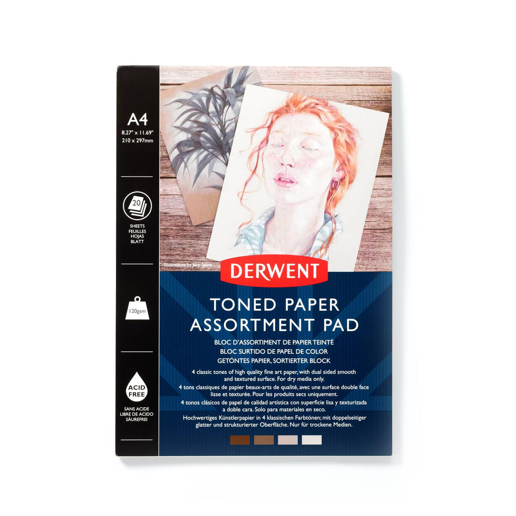 DERWENT Mixed Toned Paper Pad A5, 120gsm, 20 Sheets, Double-Sided Smooth & Te...
