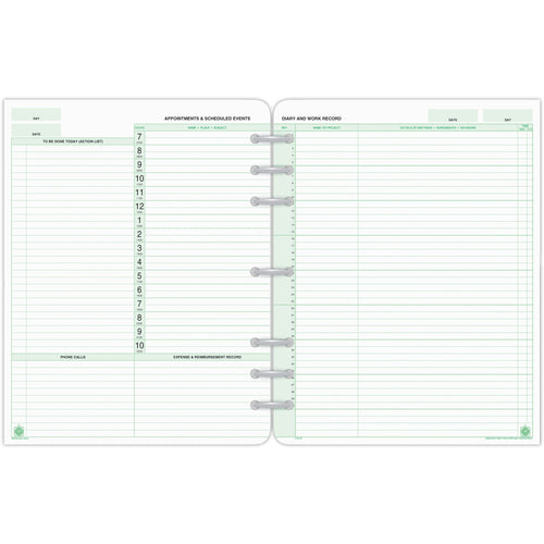 Day-Timer Two Page Per Day Refill, 2 Months, Undated, Loose-Leaf, Folio Size,...